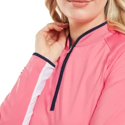 FootJoy Tröjor Dam-1/4 Zip Ls Sun Protection Shirt Pink-Lemonade