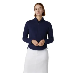Callaway Tröjor Dam-1/2 Zip Quilted Knit Blå Peacoat