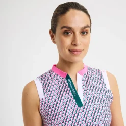 Röhnisch Pikétröjor Dam-Abby Sleeveless Top Logo-Rose