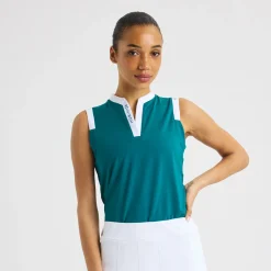 Röhnisch Pikétröjor Dam-Abby Sleeveless Top Augusta-Green