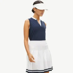 Röhnisch Pikétröjor Dam-Abby Sleeveless Top Blå Navy-White