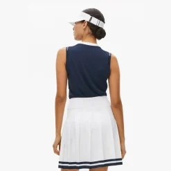 Röhnisch Pikétröjor Dam-Abby Sleeveless Top Blå Navy-White