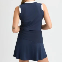 Röhnisch Pikétröjor Dam-Abby Sleeveless Top Blå Navy-White