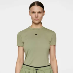 J.Lindeberg Pikétröjor Dam-Ada T-Shirt Oil-Green