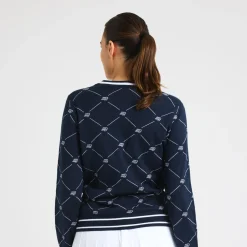 Röhnisch Tröjor Dam-Adele Knitted Sweater R-Check-Navy