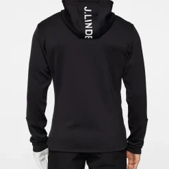 J.Lindeberg Tröjor Herr-Aerial Full Zip Hood Svart Black