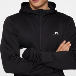 J.Lindeberg Tröjor Herr-Aerial Full Zip Hood Svart Black