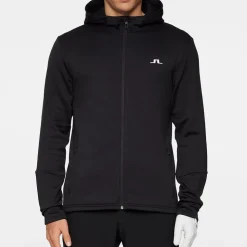 J.Lindeberg Tröjor Herr-Aerial Full Zip Hood Svart Black
