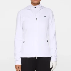 J.Lindeberg Tröjor Dam-Aerialle Zip Hood Vit White