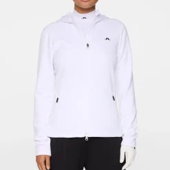 J.Lindeberg Tröjor Dam-Aerialle Zip Hood Vit White