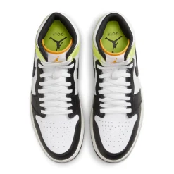 Nike Herrskor-Air Jordan I High G M Golf White-Black-University Gold-Volt