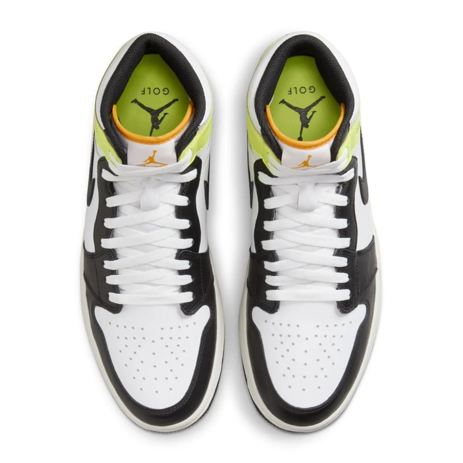 Nike Herrskor-Air Jordan I High G M Golf White-Black-University Gold-Volt