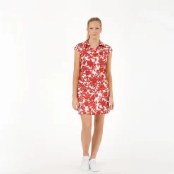 Func Factory Pikétröjor Dam-Alice Red Flowers (849)