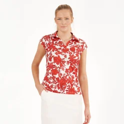 Func Factory Pikétröjor Dam-Alice Red Flowers (849)