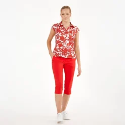 Func Factory Pikétröjor Dam-Alice Red Flowers (849)