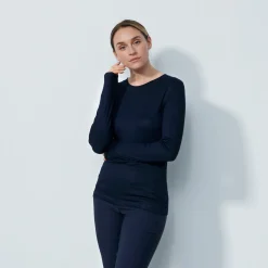 Daily Sports Tröjor Dam-Ancona Ls Round Neck Blå Navy