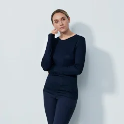 Daily Sports Tröjor Dam-Ancona Ls Round Neck Blå Navy