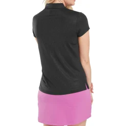 FootJoy Pikétröjor Dam-Animal Print Cap Sleeve Lisle Svart Black