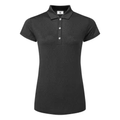 FootJoy Pikétröjor Dam-Animal Print Cap Sleeve Lisle Svart Black