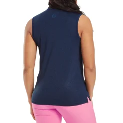 FootJoy Pikétröjor Dam-Animal Print Sleeveless Lisle Blå Navy