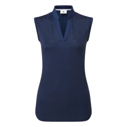 FootJoy Pikétröjor Dam-Animal Print Sleeveless Lisle Blå Navy