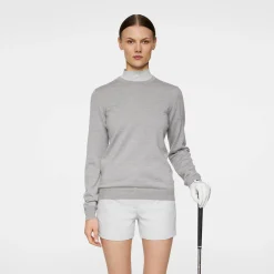 J.Lindeberg Tröjor Dam-Aria Knitted Sweater Light-Grey-Melange