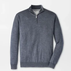 Peter Millar Tröjor Herr-Autumn Crest Quarter-Zip Grå Charcoal