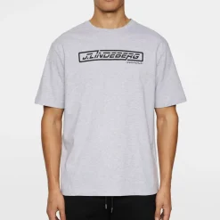 J.Lindeberg Pikétröjor Herr-Baldwin T-Shirt Light-Grey-Melange