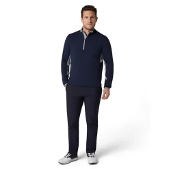 Callaway Tröjor Herr-Blocked LS 1/4 Zip Pullover Blå Peacoat