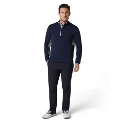 Callaway Tröjor Herr-Blocked LS 1/4 Zip Pullover Blå Peacoat