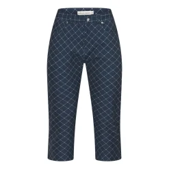 Röhnisch Capribyxor Dam-Chie Comfort Capri Micro-R-Check-Navy