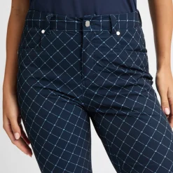 Röhnisch Capribyxor Dam-Chie Comfort Capri Micro-R-Check-Navy