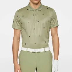 J.Lindeberg Pikétröjor Herr-Club House Motif Polo Golf-Micro-Olive-S