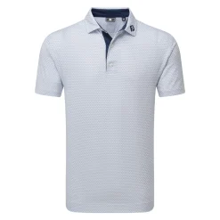 FootJoy Pikétröjor Herr-Deco Diamond Print Vit White - Navy