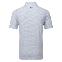 FootJoy Pikétröjor Herr-Deco Diamond Print Vit White - Navy