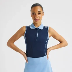 Röhnisch Pikétröjor Dam-Direction Sleeveless Blå Navy