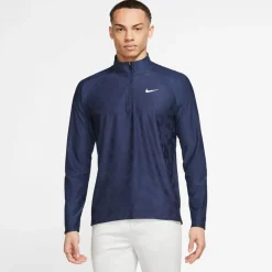 Nike Tröjor Herr-Dri-Fit Adv Tour M 1/2-Zip Midnight Navy-White