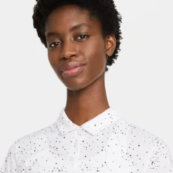 Nike Pikétröjor Dam-Dri-Fit Printed Short- Vit White-Black