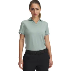 Under Armour Pikétröjor Dam-Drive SS Rib Polo Silica Green (348)