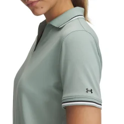 Under Armour Pikétröjor Dam-Drive SS Rib Polo Silica Green (348)