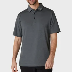 Callaway Pikétröjor Herr-Emea Ss Ventilated Jacquard Polo Svart Caviar