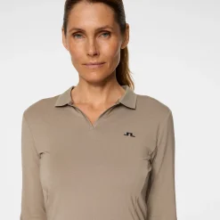 J.Lindeberg Pikétröjor Dam-Falah Long Sleeve Polo Brindle