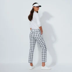 Daily Sports Byxor Dam-Golf Plaid Ankle Vit White-Black