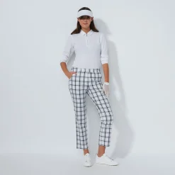 Daily Sports Byxor Dam-Golf Plaid Ankle Vit White-Black