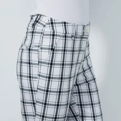 Daily Sports Byxor Dam-Golf Plaid Ankle Vit White-Black