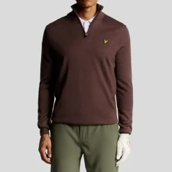 Lyle & Scott Tröjor Herr-Golf Quarter Zip Merino Jumper Rosa Berry