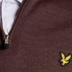 Lyle & Scott Tröjor Herr-Golf Quarter Zip Merino Jumper Rosa Berry