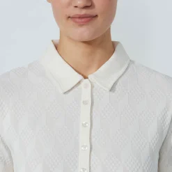 Daily Sports Pikétröjor Dam-Graphic Jaquard Ss Poloshirt Vit Ivory