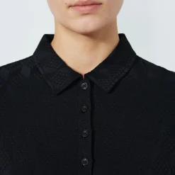 Daily Sports Pikétröjor Dam-Graphic Jaquard Ss Poloshirt Svart Black