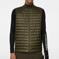 J.Lindeberg Västar Herr-Hayden Quilt Hybrid Vest Forest-Green